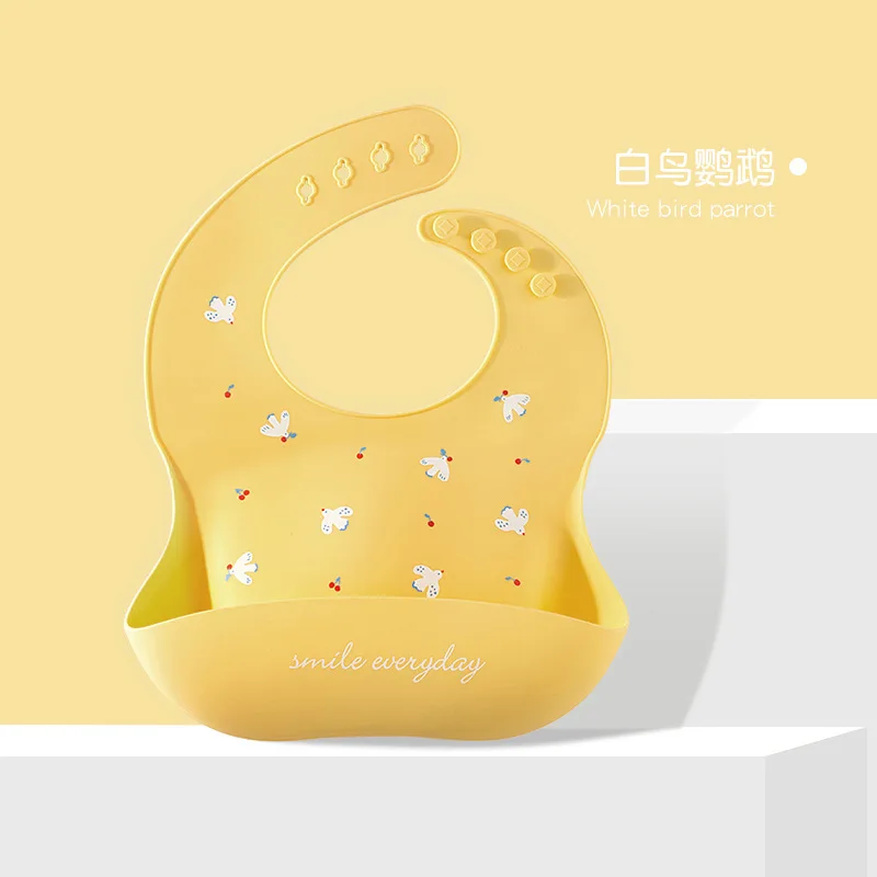 Ins منتجات الأم والرضع المشهورة مريلة أطفال مقاومة للماء مريلة سيليكون للأطفال، جيب أرز لعاب الأطفال يترك في الصيف