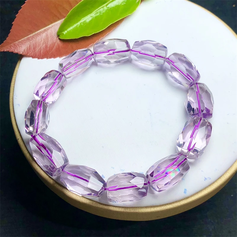 Natural Freeform Amethyst Bracelet Gemstone Round Bead Crystal Healing fengshui Gemstone Jewelry Gift