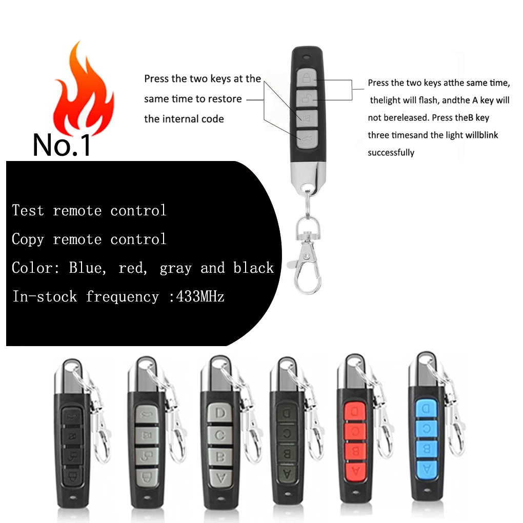 copy 433,92 MHz  button remote gating, garage door,  Top 434NA/ 432NA/ 432EE/ 432A/ 434A/ 432EV/ 432S/ 434EE/ 434EV/