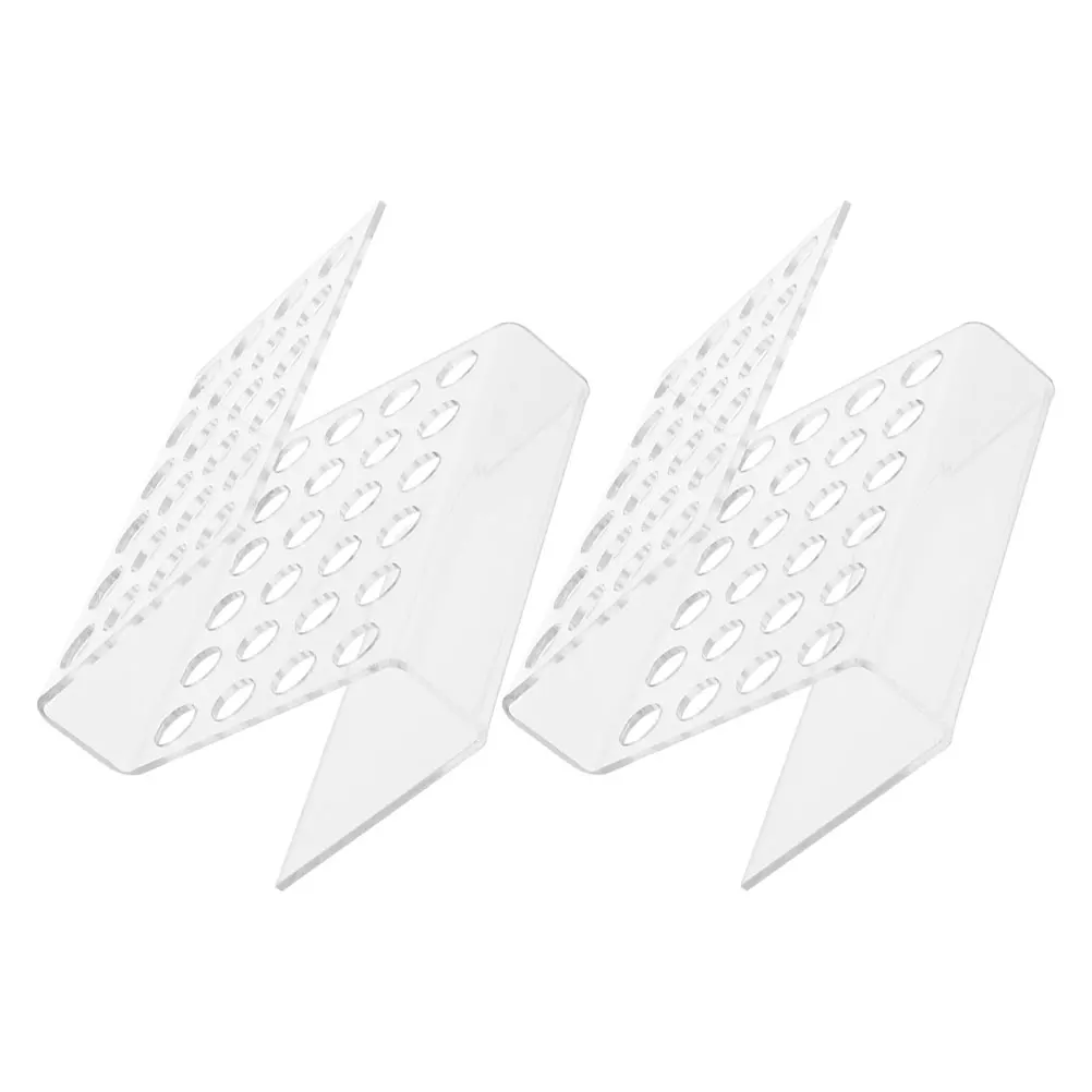 

2pcs Clear Acrylic Pen Holder Stand Transparent Slot Vertical and Horizontal Pen Display Stand Makeup Brush Organizer for