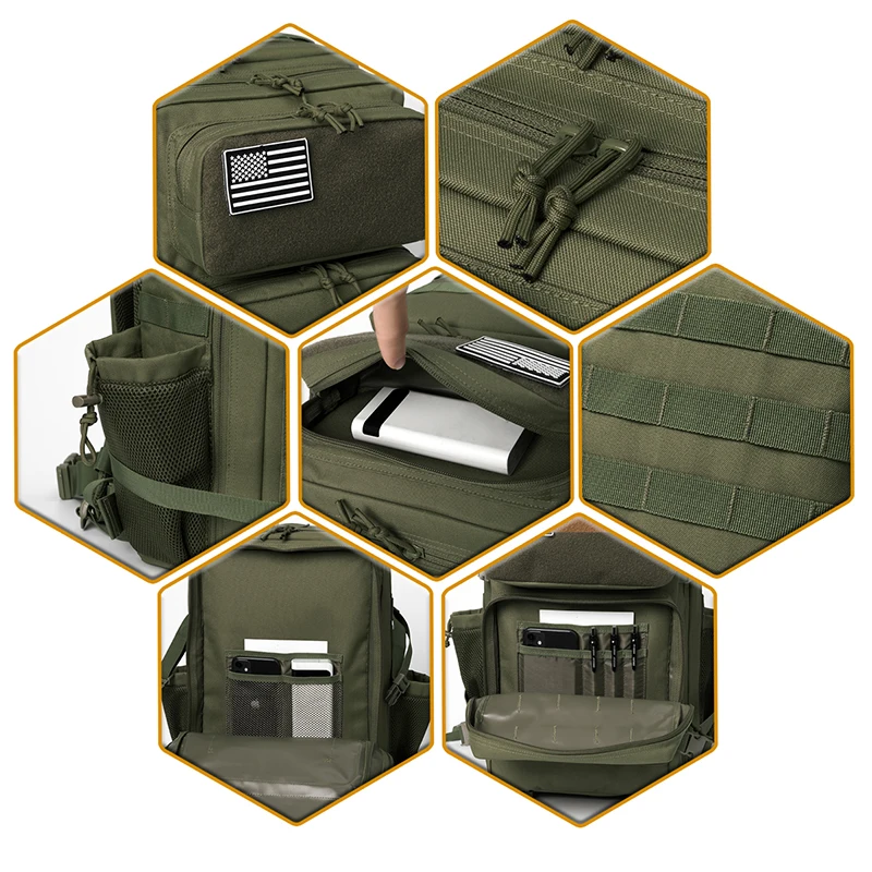 Mochila táctica MOLLE gran capacidad ripstop para senderismo y caza
