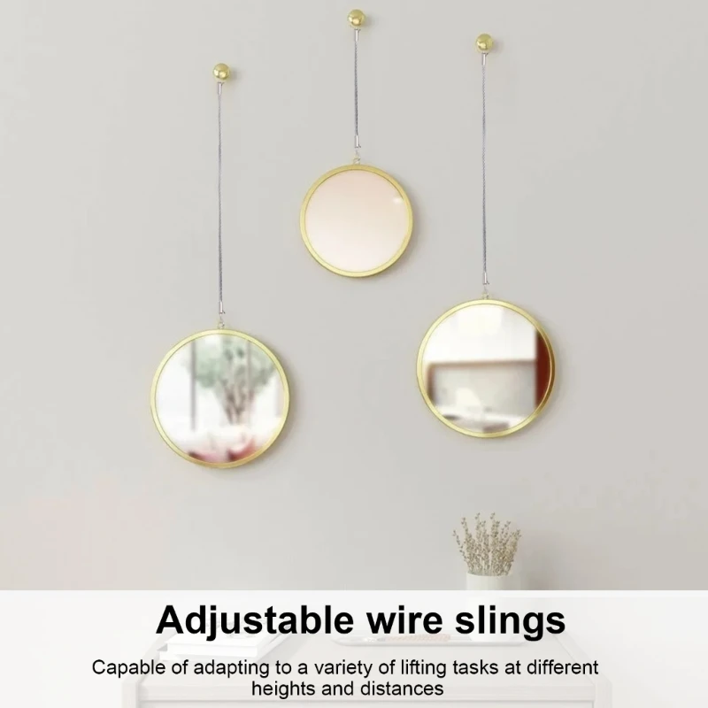 Set Gantung Kabel Tahan Karat dengan Pegas Dapat Disesuaikan Kabel Gantung Praktis Tugas Berat untuk Berbagai Panjang