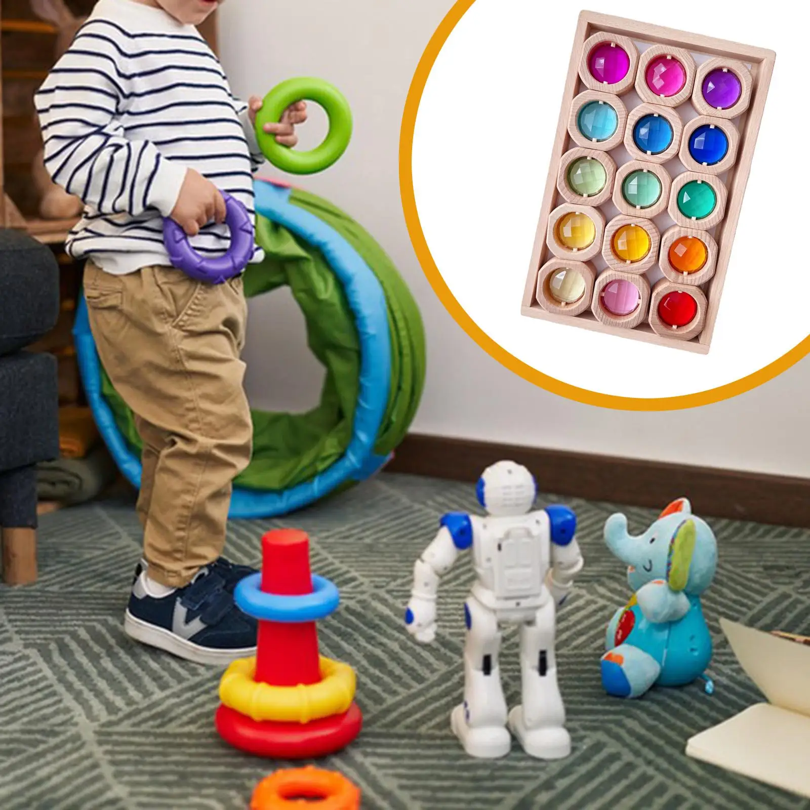 Regenboogbouwstenen stapelblokken voor kinderen jongens meisjes 3-6 jaar oud