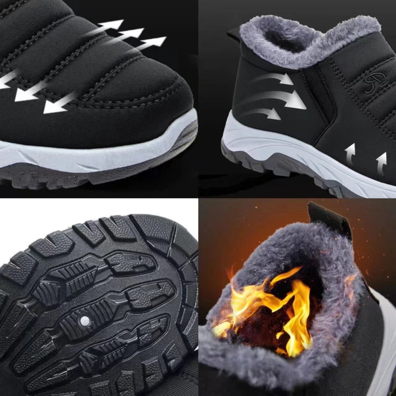 Women's Shoes Winter Womens Boots Unisex Snow Boots Warm Waterproof Ankle Boots Plush Shoes for Women Trend Slip on Casual Shoes