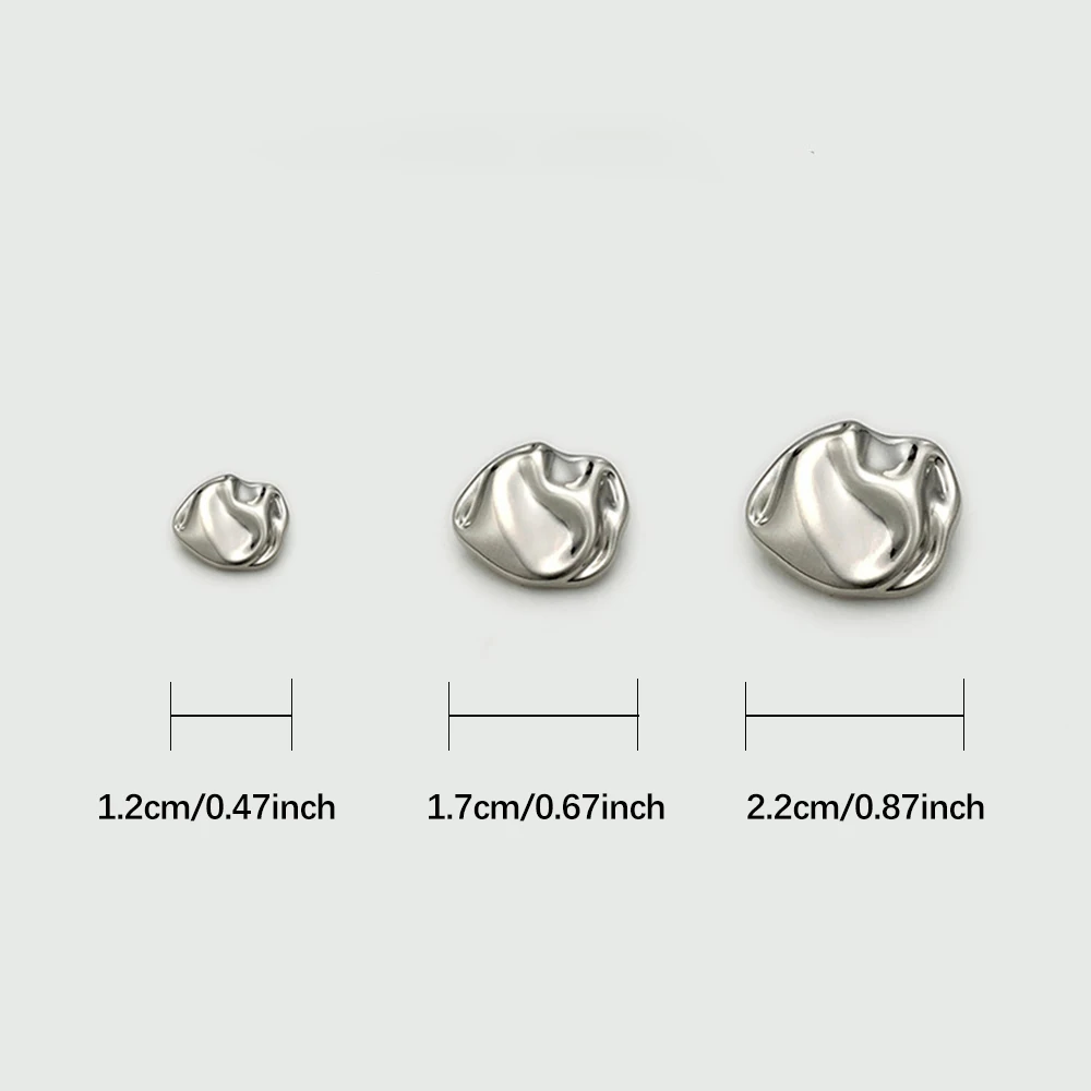 Unique Retro Asymmetrical Metal Coat Buttons, 10pcs 12/17/22mm Irregular Shaped Buttons