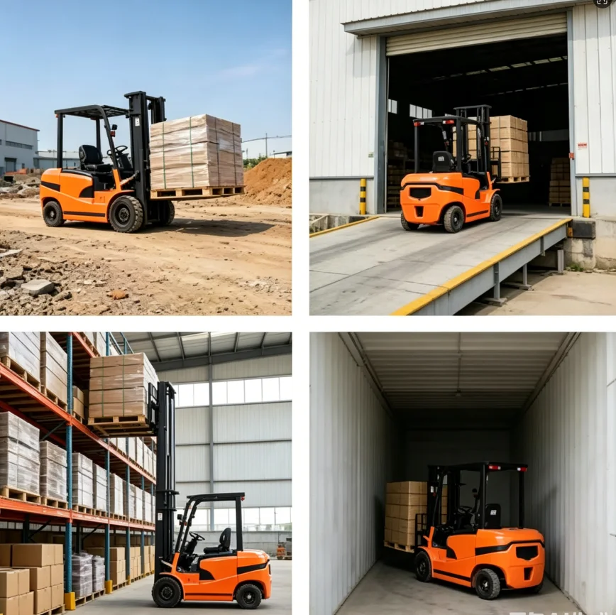 3 Wheel Electric Forklift 1.5 Ton Compact Battery Powered Lift Truck Small Turning Radius Stacker for Tight Spaces