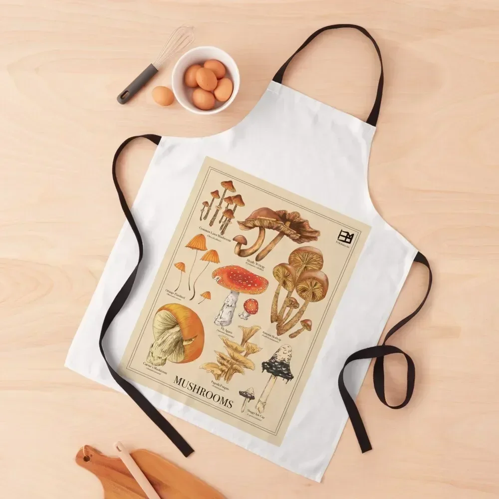

Mushroom Botanicals Apron Kitchen Women Custom Kitchen Special Accessories Novelties Kitchen And Home Apron