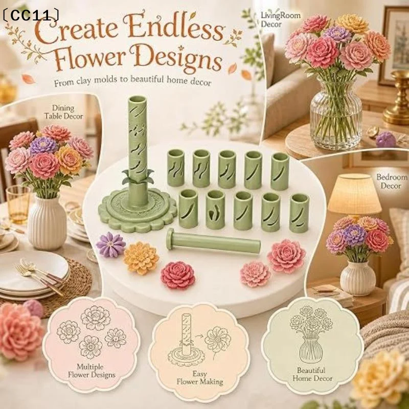 9 Shaping Sleeves Modular Clay Maker DIY Clay Flower Making Tool For Polymer Modeling Clay Handmade〔CC11〕