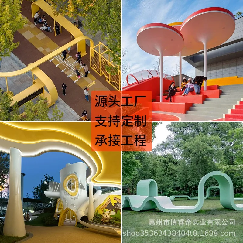 Fiberglass pavilion Garden landscape Seat rest pavilion Outdoor park Art hut Sculpture gallery Meichen manufacturer