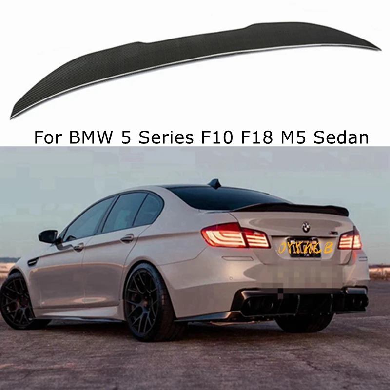 

For BMW 5 Series F10 F18/F10 M5 Sedan PSM Style Carbon Fiber Rear Spoiler Trunk Wing FRP Glossy Black Forged Carbon 2009-2017