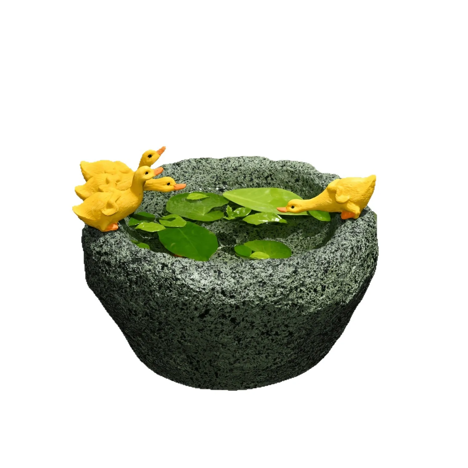 *qa Duck Statue with Stone Trough Planter Resin Garden Duck Figurine Outdoor Flower Pot Decoration for Patio Yard Landscape#