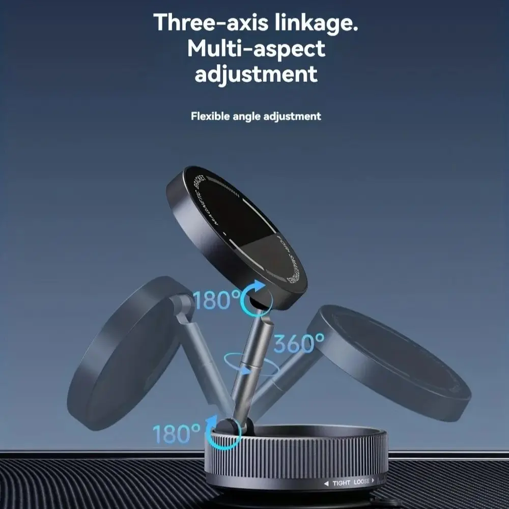 

360° Adjustable Vacuum Magnetic Suction Cup Phone Mount Hands-Free Magnetic Cell Phone Holder for Car Gym Mirror Smoot K10A