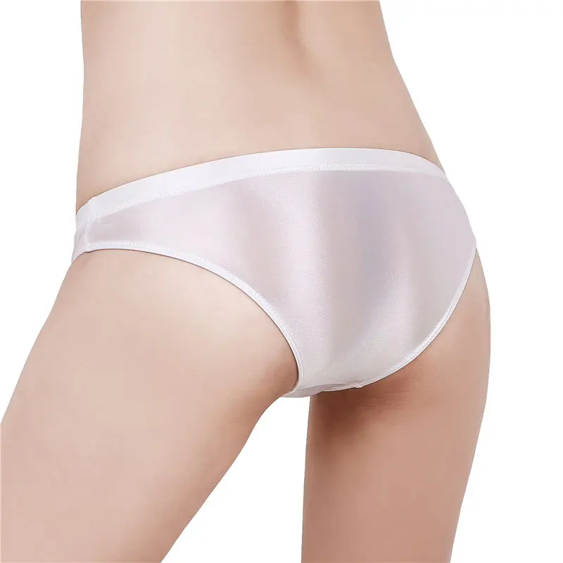 

Women's Satin Glossy Panties Breathable Underwear Sexy Lingerie Low Waist Briefs Silk Satin Underpants Knickers Thong