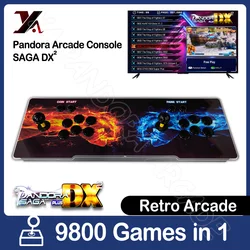 9800 In 1 Voor Pandora Saga Dx Plus Box Game Arcade Console Ondersteuning 720P Hd Output Rgb Light Panel 8 Way Joystick 16 Knoppen