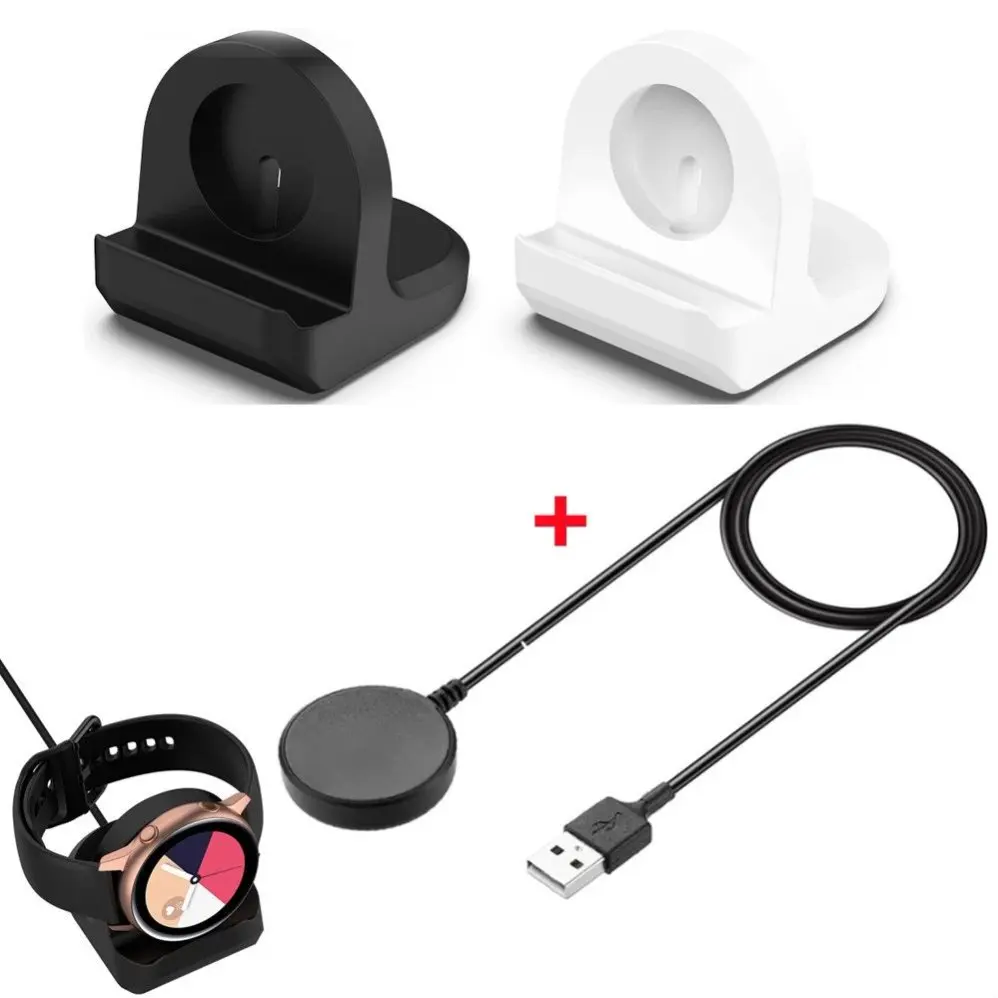 Cable USB de datos tipo C cargador de base para Samsung Galaxy Watch 3 4 5 6 7 FE Active 2 soporte de cargador de silicona estación de acoplamiento