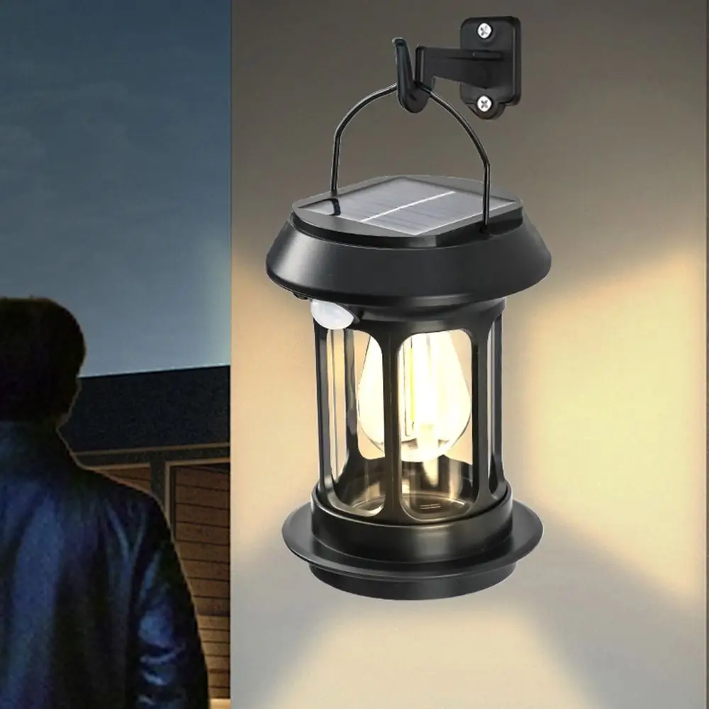 Motion Sensing Solar Camping Lantern Rechargeable Stepless Dimming COB Portable Waterproof for Hiking Fishing Emergency Home Power Outages Indoor Out