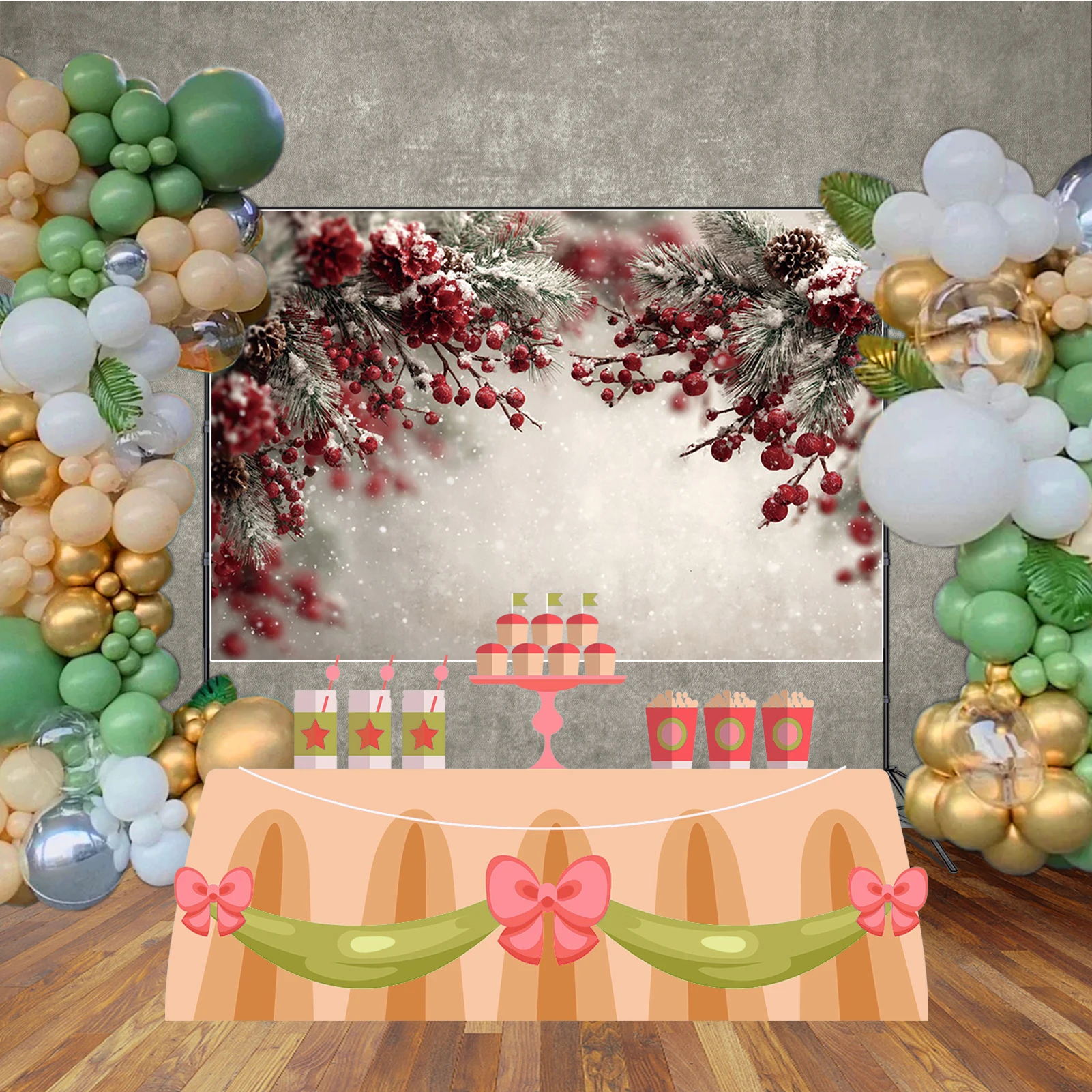 MOON.QG クリスマス装飾写真撮影の背景森サンタ暖炉背景ポートレート子供 Photozone 新年小道具