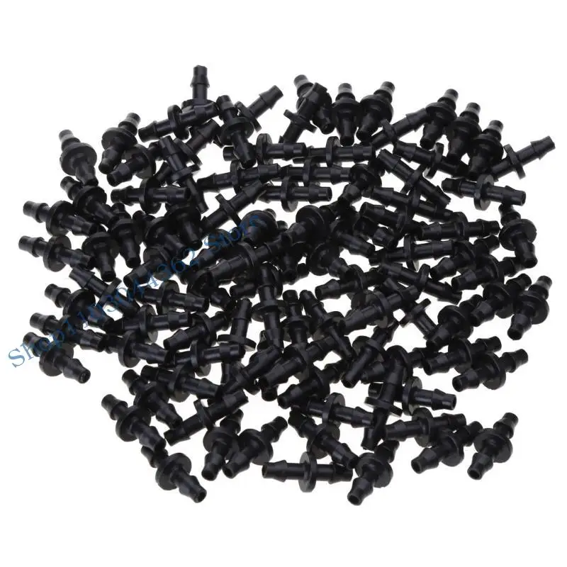 

A3PA 100PCs Barbed Connector Double Way 1/4" Fr 4/7mm Hose Garden Drip Irrigation Hot
