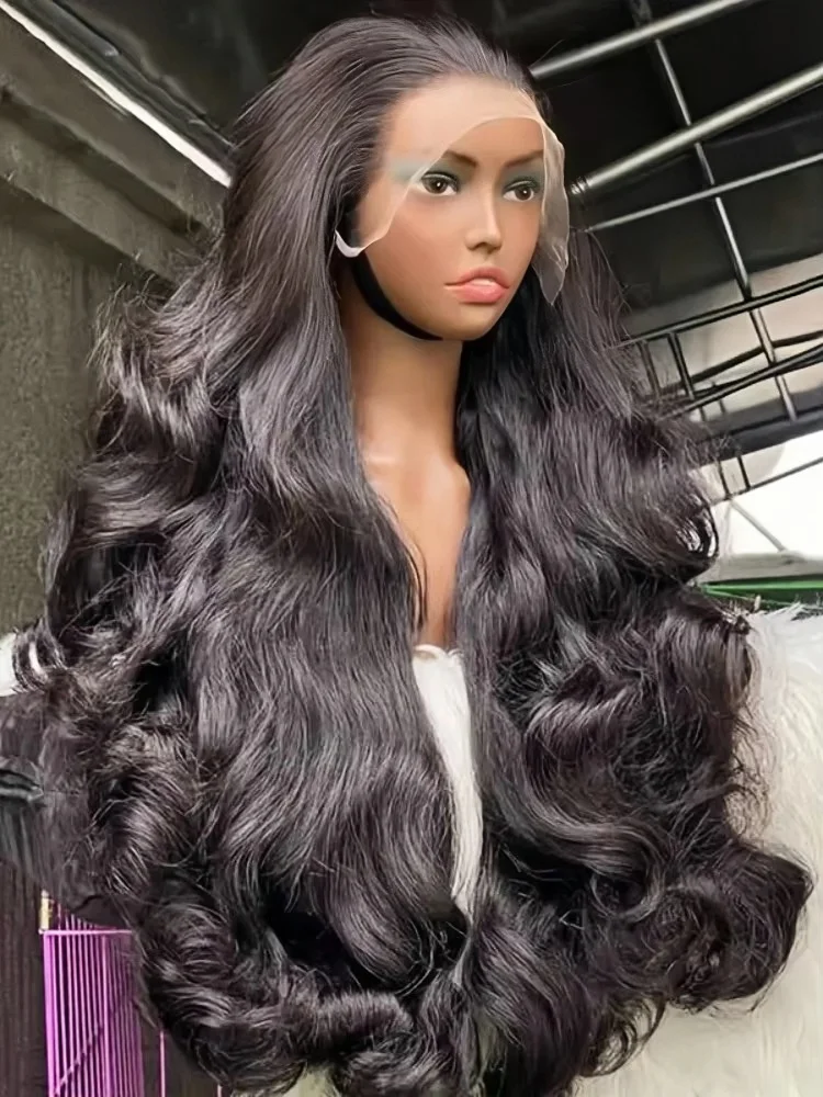 250%Density Body Wave Human Hair Wigs 13x4HD Transparent Lace Front Human Hair Wigs Water Wave 30 inch lace front wig human hair