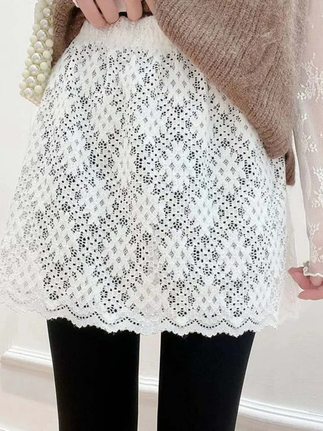 

Модная женская юбка с кружевными вставками и вырезами, с запахом, больших размеров, осенняя, с высокой талией