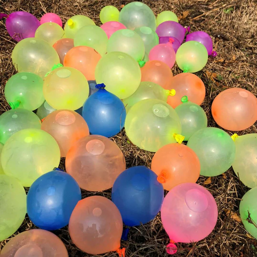 111 pezzi palloncini d'acqua in lattice multicolore con ricarica kit facile riempimento in lattice bombe d'acqua palla giochi di combattimento per bambini giocattolo da spiaggia per adulti