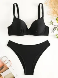 Underwired Bra Cup Brazilian Bikini Women Swimsuit Female Swimwear Two-pieces Bikini Set Push Up Bathing Suit Swim Beachwear