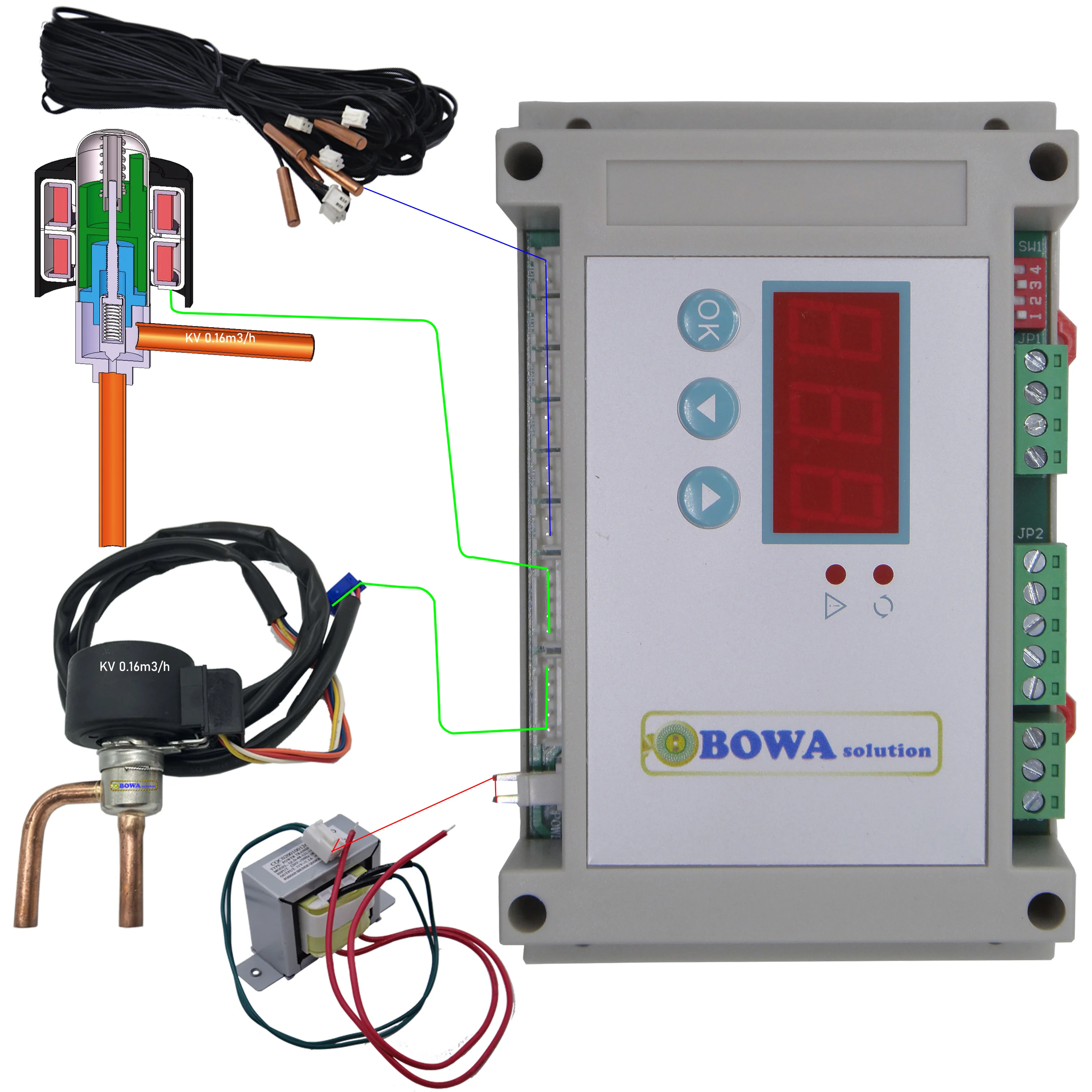 10,000kCal all-in-one EXV is designed for split type evaporators of air source heat pump water heaters in low latitude area