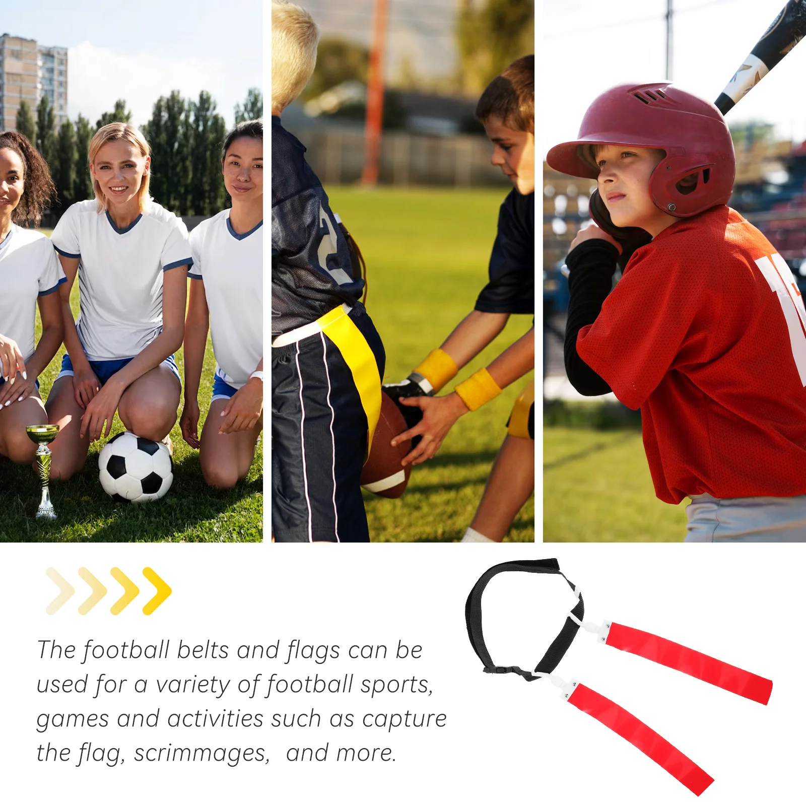 

Football Flag Belt Set Adjustable Moveable Flags for Outdoor Football Game Training Gear Rugby Waist Flag Rugby Waist Flags