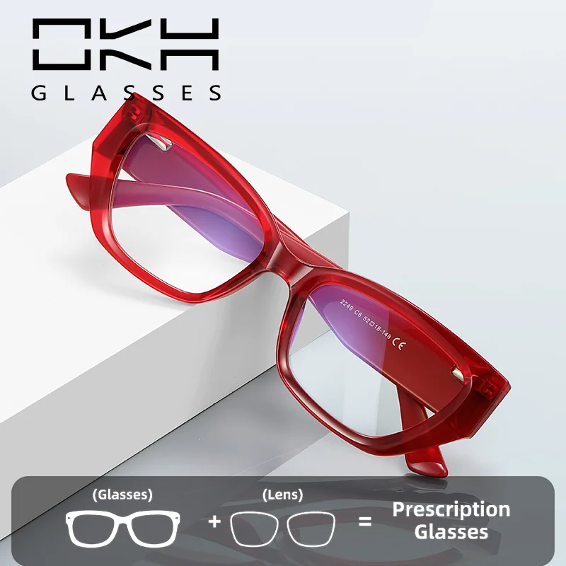 

OKH персонализированные очки для близорукости в оправе с защитой от синего света, высококачественные женские очки по индивидуальному заказу для чтения по рецепту