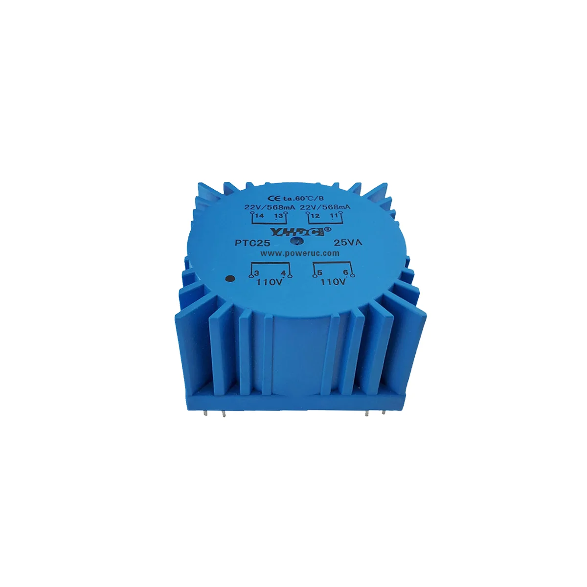 Yhdc Ptc25 Power 25va Ingang 110vx2 Uitgang 7vx 2/9vx 2/12vx 2/15vx 2/18vx 2/22vx2 Pcb Gelaste Toroïdale Transformatoren