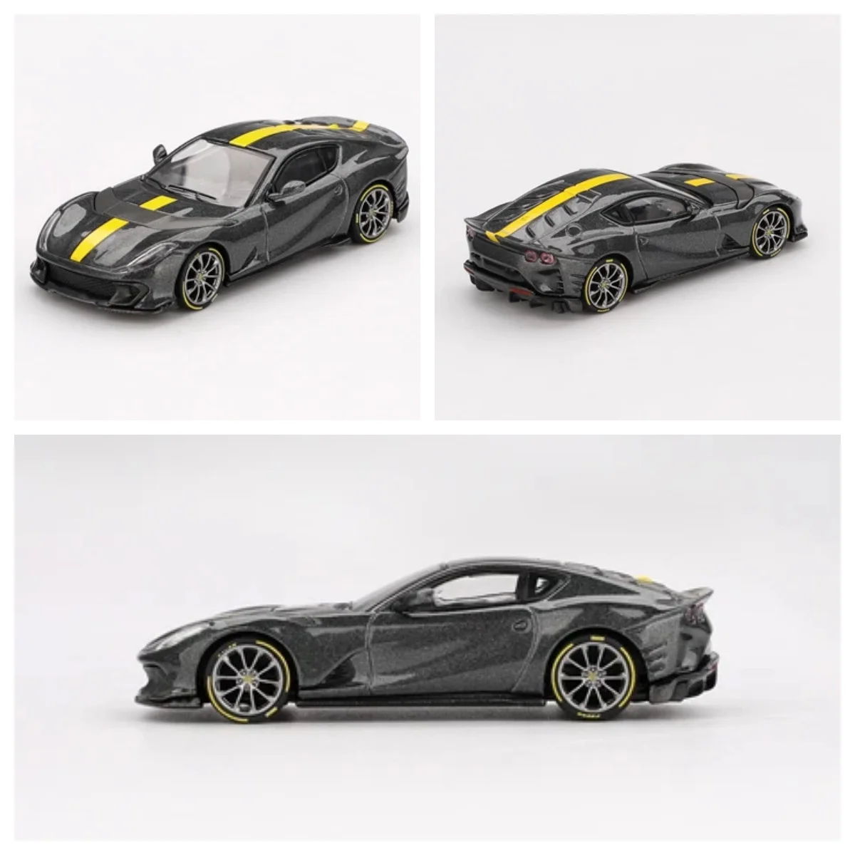 

BBR 1:64 812 Competizione Grigio grey yellow Diecast Model Car Alloy Limited Edition