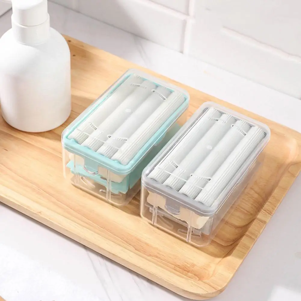 Clothes Cleaning Brush Soap Dispenser Roller Foaming Soap Box Dish with Drain Multifunctional Scrubbing Brush Soap Drain Roller