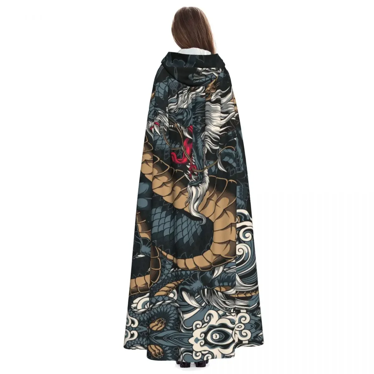 Dragon Print Polyester Unisex Heks Cape Kostuum Accessoire