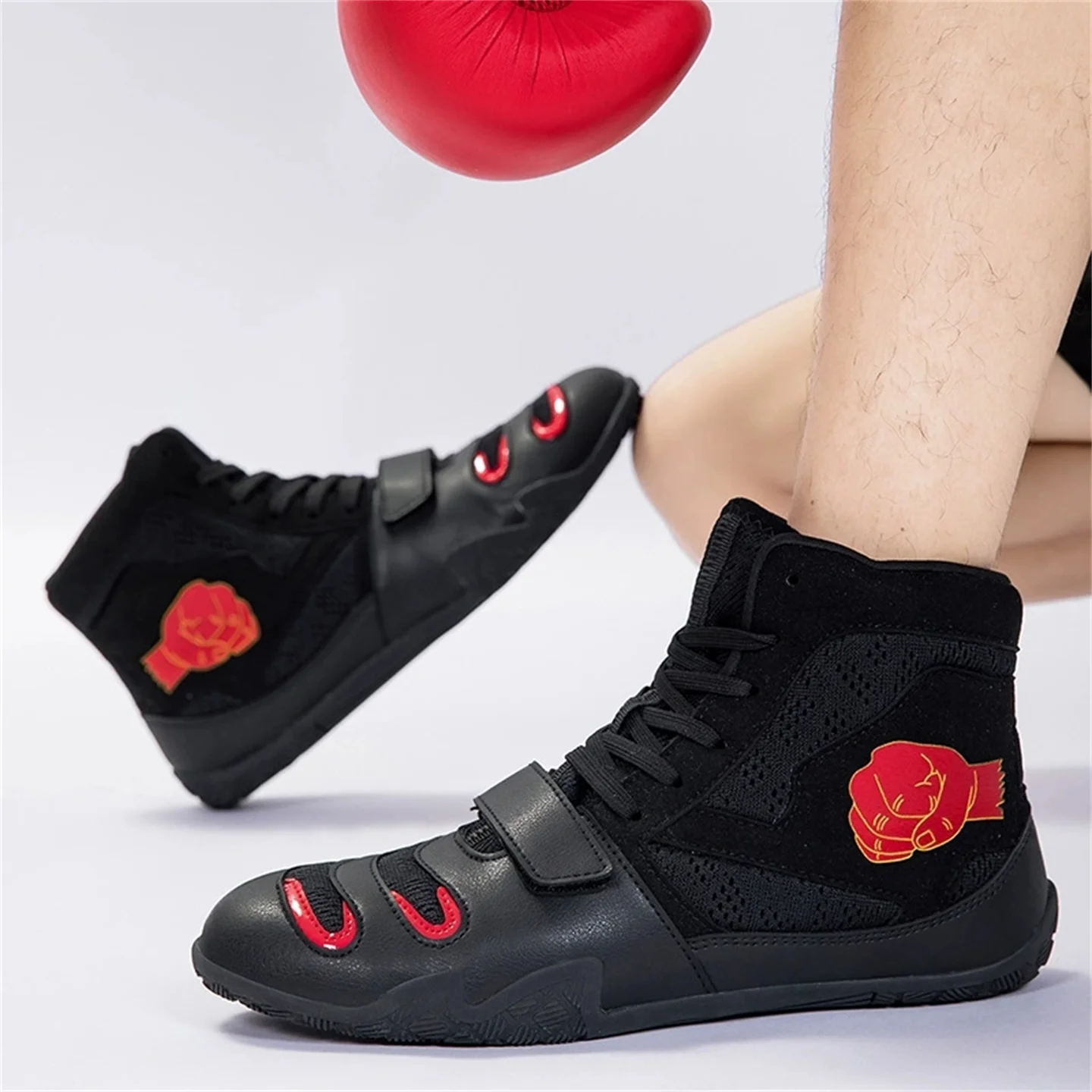 

Men Women's Pro Wrestling & Boxing Shoes: Breathable Wear-resistant & Anti-Slip for Sanda/Combat/Kickboxing Training Sneakers