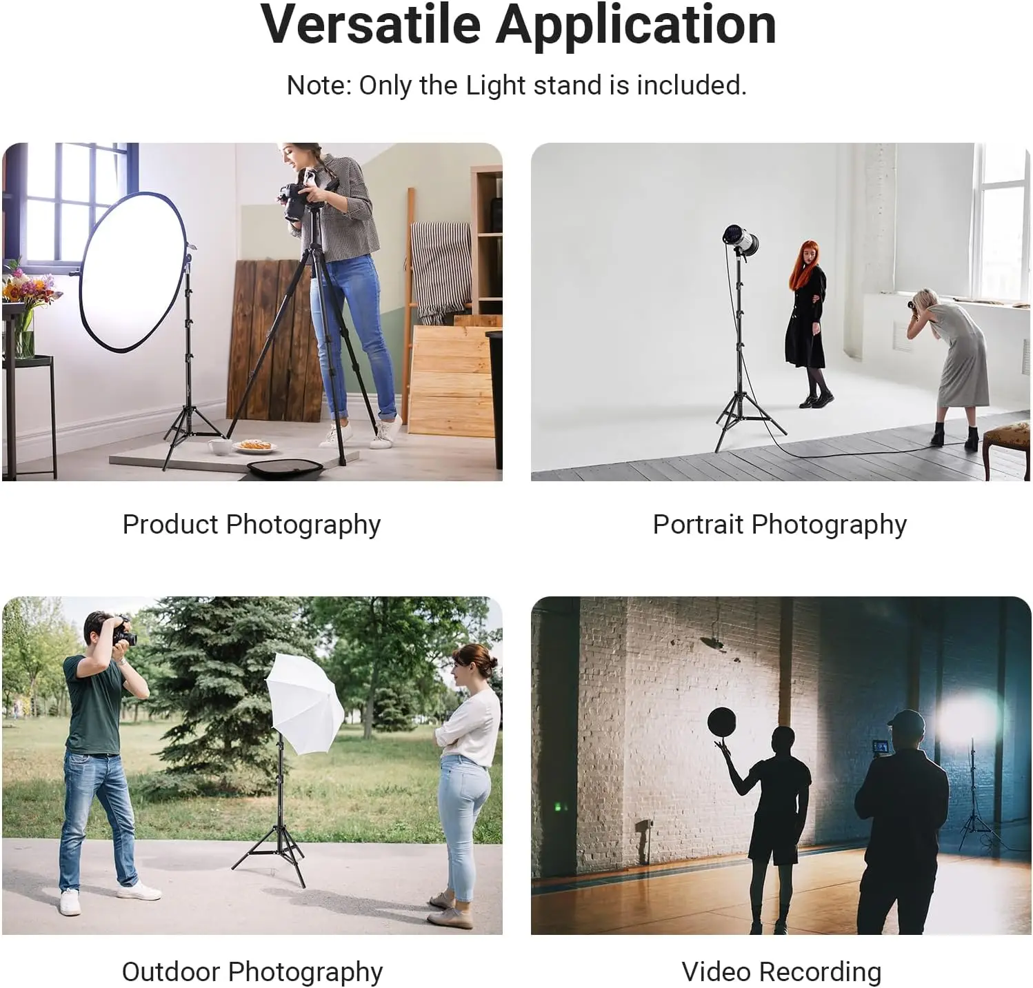NEEWER Basics 6ft/180cm Fotografie-Lichtstativ 2er-Pack, 4-teiliges Faltbares Metall-Stativ für Kamera, Ringlicht, Zubehör – Detail 6