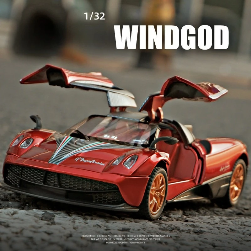 

Модель суперкара Huayra BC 1:32, литая под давлением, металлическая, со звуком и светом, миниатюрная, для детей, подарок