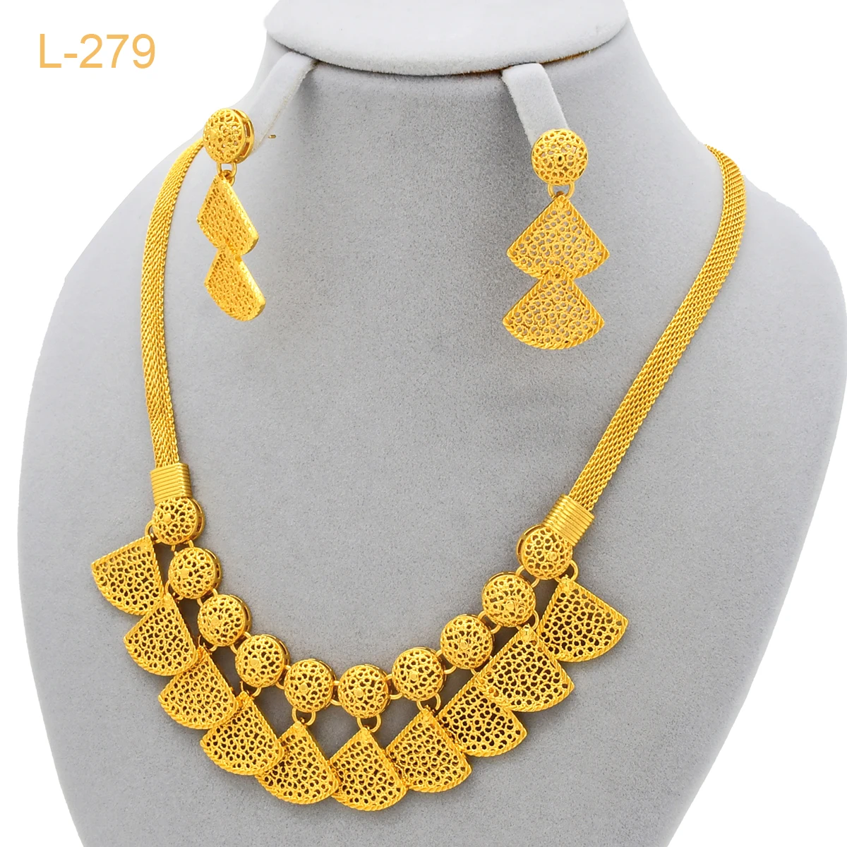 

Dubai 24k Gold Color Jewelry Set For Women Indian Earring & Necklace Nigeria Moroccan Bridal Accessorie Wedding Bracelet Party