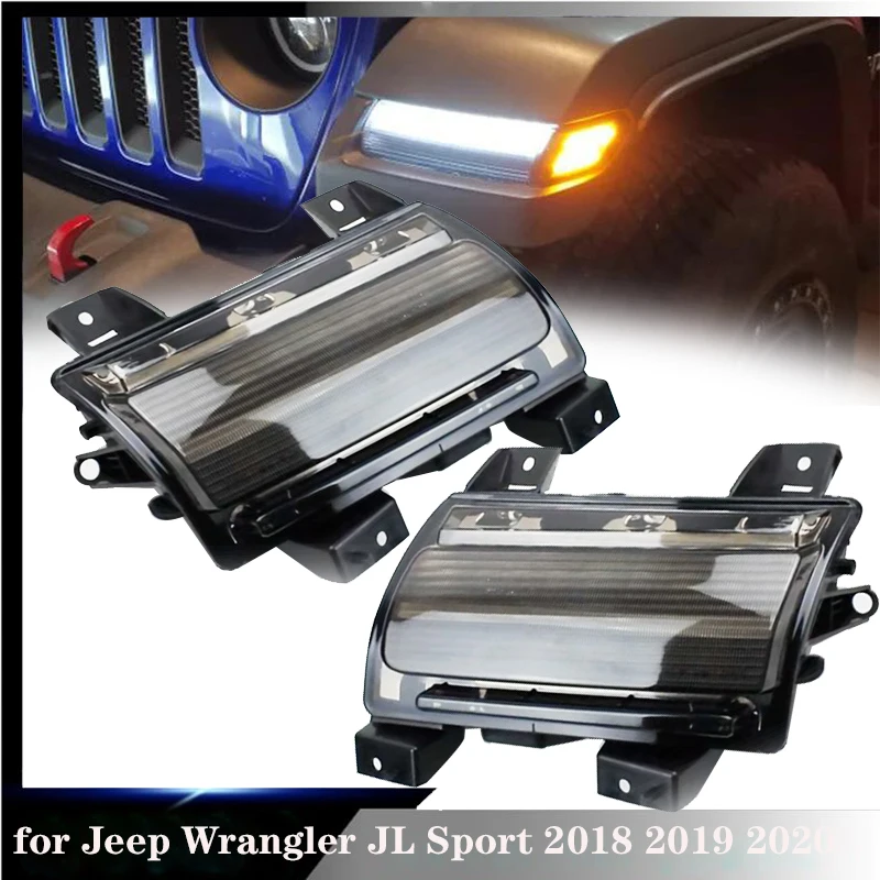 For Jeep Wrangler JL2018+  Fender  2 PCS ABS LED Lights For Fender FLares Turning Light