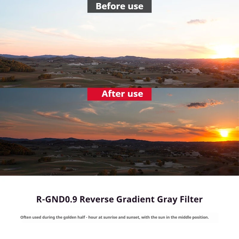 Kase R-GND0.9 Wolverine II Magnetic Reverse Gradient Gray Filter: Medium Gray Soft Gradient Filter with Balanced Light Ratio