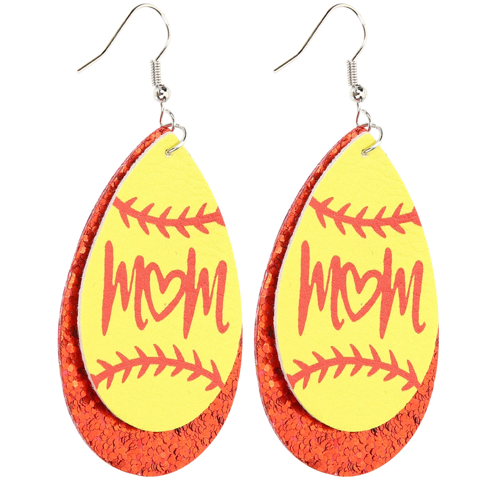 

3 Pairs Earrings for Women Mom Baseball Dangle Jewelry Fashion Earrings Earings Gifts