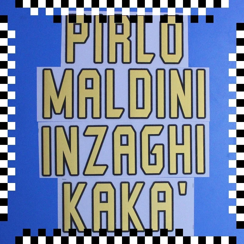 2005 2006 2007 customized Retro HOME AWAY mALdINI iNZaGHI  pIRLlO number for Hot stamping patches badges