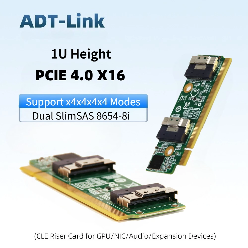 Brand New High Speed SFF-8654 8i To Pcie 4.0 X16 External Extension Card Adapters SFF-8654 Expansion Card Computer For 1U Server