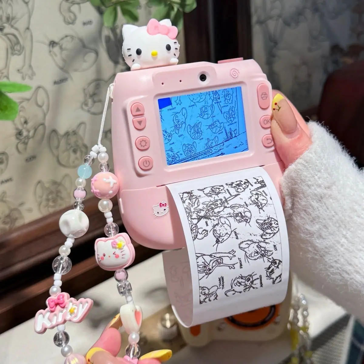 

Anime Hello Kitty Student Instant Camera Thermal Paper Color High Definition Dual Camera Video Gift for Best Friend Birthday New