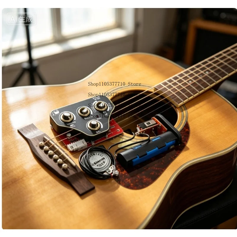 UF-02C Acoustic Guitar Case Piano Vibration Belt Drum Beat Pickup Folk Classical Vibration Bluetooth