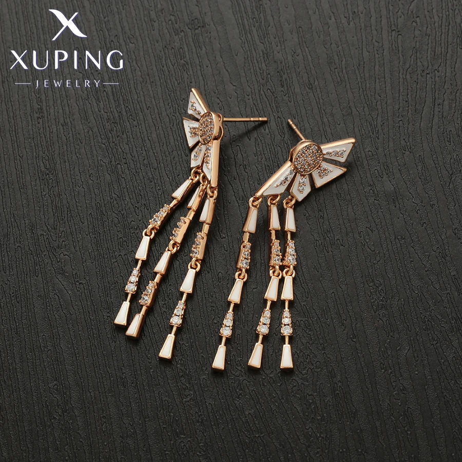 Xuping Jewelry Neu eingetroffene traditionelle Tropfenohrringe mit goldfarben plattierten Ohrringen für Damen, Schmuck, Geschenk, X001053302 – Detail 12