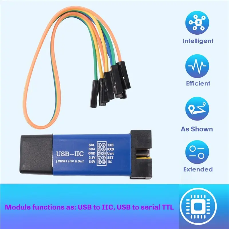A41Z-CH341T 2-In-1 USB To I2C USB To IIC UART USB To TTL MCU Serial Port Downloader Adapter