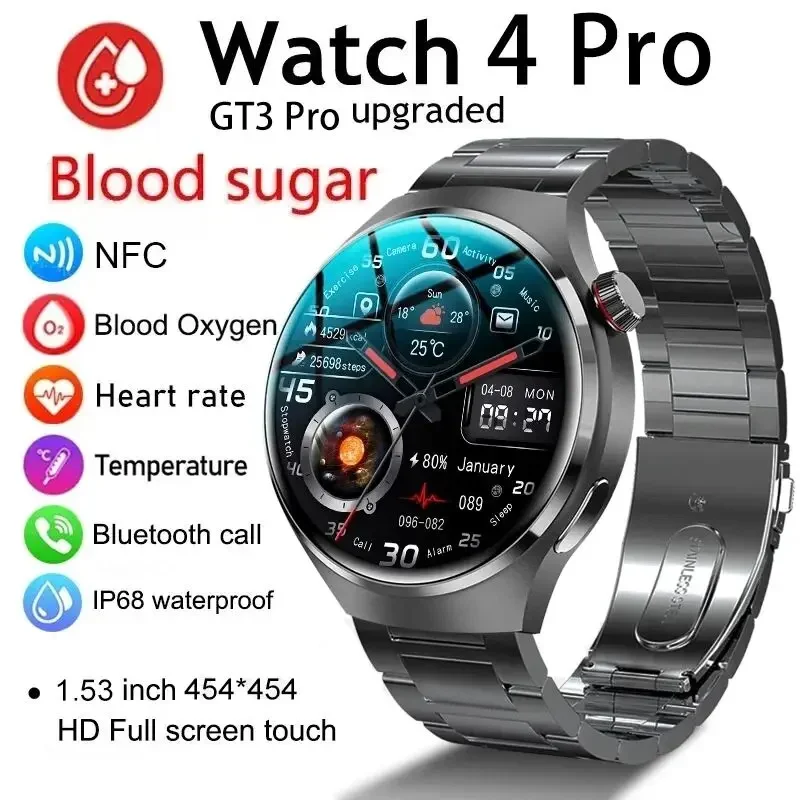 

For Huawei GT4 PRO Smart Watch Men Watches 4 Pro AMOLED HD Screen Bluetooth Call GPS NFC Heart Rate IP68 Waterproof SmartWatch