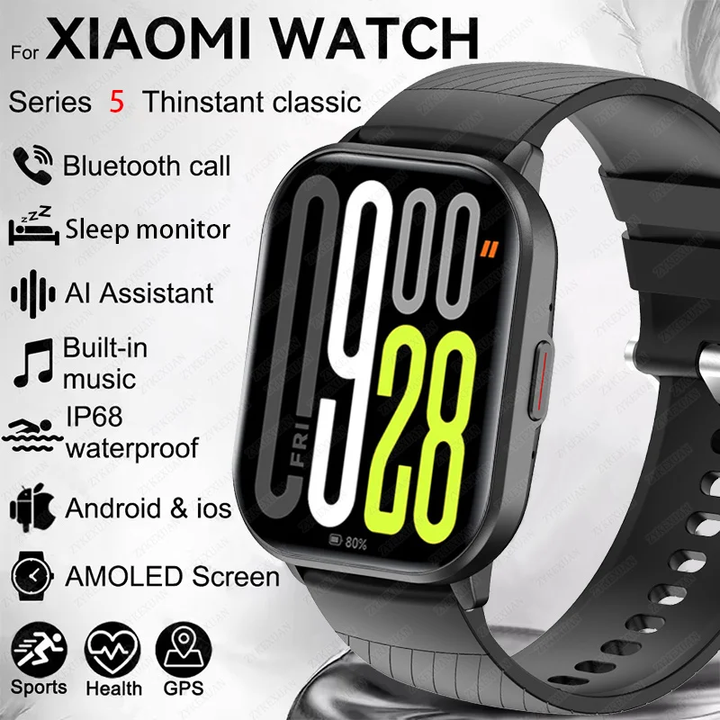 Новинка 2023 года для Xiaomi, умные часы для мужчин и женщин, Bluetooth-вызов, пульс, кислород в крови, голосовой помощник, 100 + спортивные мужские умные часы + коробка