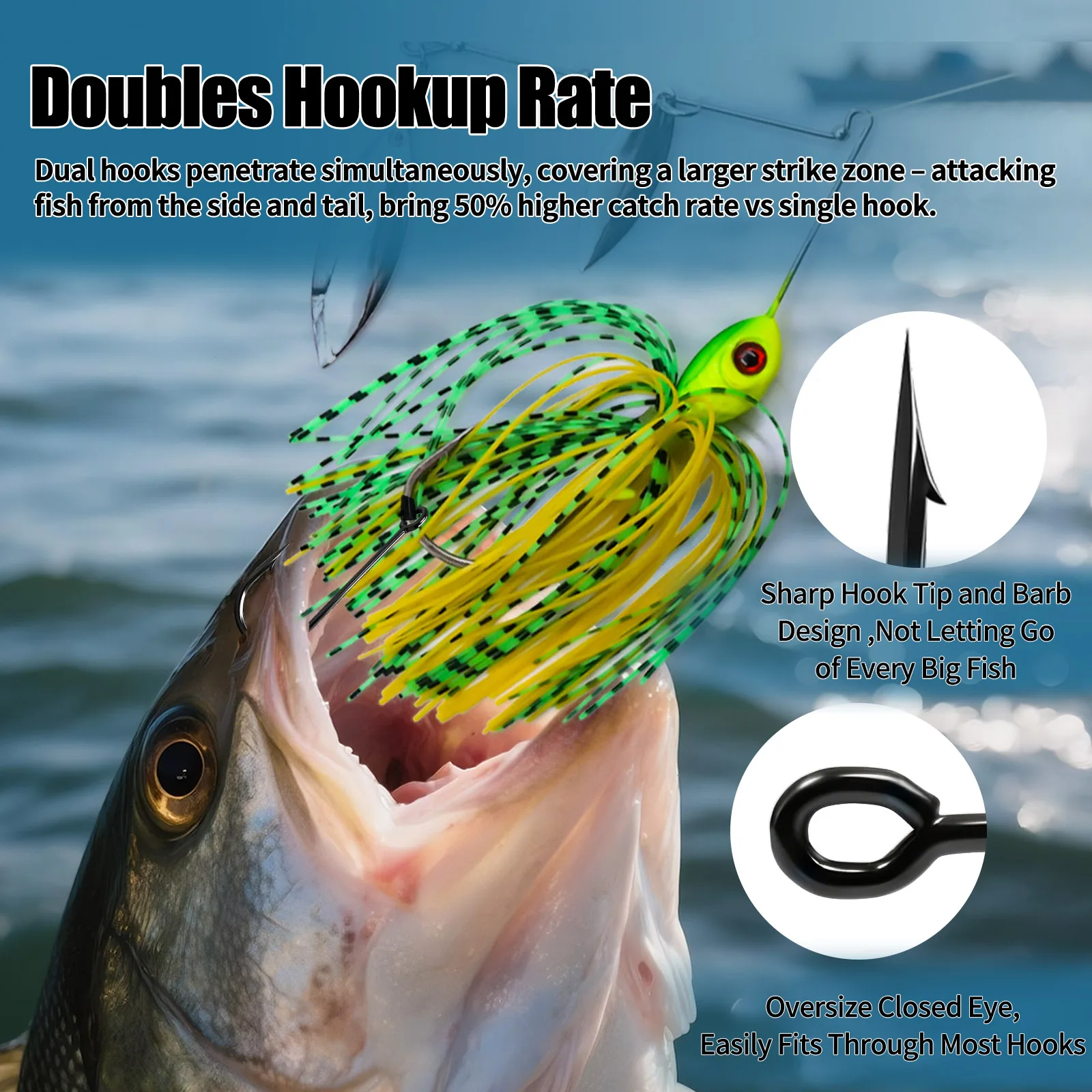 Anzuelos 9KM para Spinnerbait, Buzzbait & Jig Head – Salada, Dulce - imagen 5