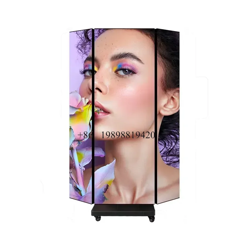 Wmwmnu for P1.25 P1.53 P1.85 P2.5 GOB Panel Indoor Advertising Double Sided Tri Foldable Electronic Folding customized produc